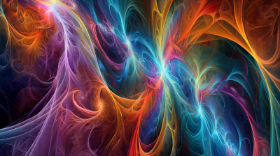 Abstract Neon Fractal Artwork