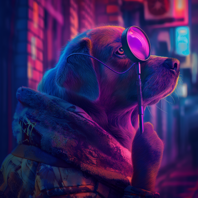 Cyberpunk Detective Dog