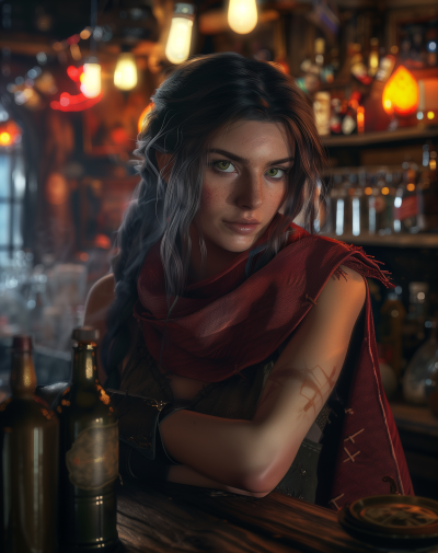 Female Druidic Bartender at Tavern
