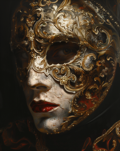 Ornate Bauta Masquerade Mask