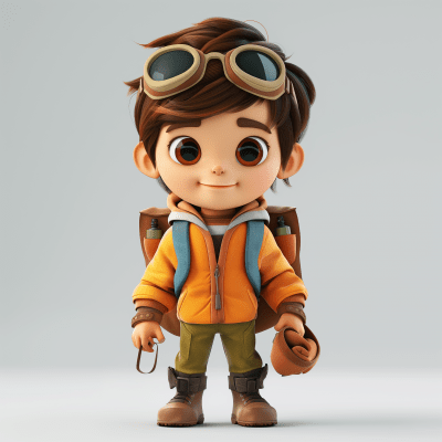 Adventure Boy Cartoon Character