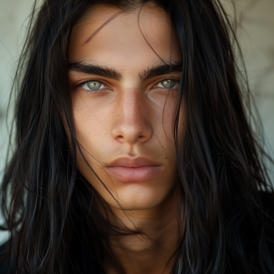 Mysterious Teenage Male with Long Black Hair