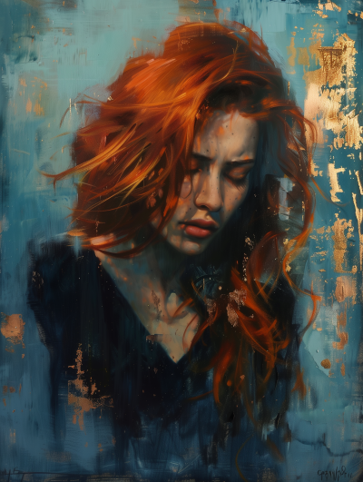 Abstract Portrait of a Red-Haired Woman