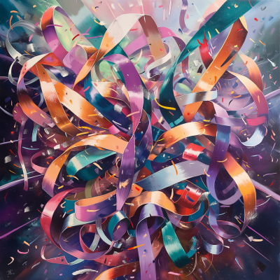 Colorful Ribbons Explosion