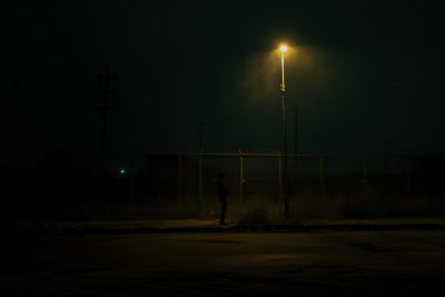 Dark Night Streetlight