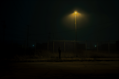 Mysterious Night Streetlight