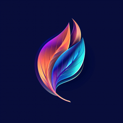 Futuristic Digital Leaf Logo