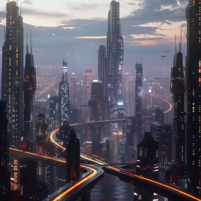 Futuristic City Lights