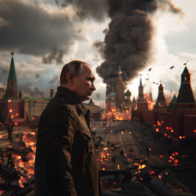 Destruction of Kremlin in Moscow