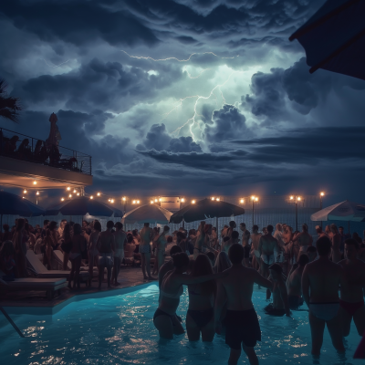 Noa Beach Club during Storm in Croatia