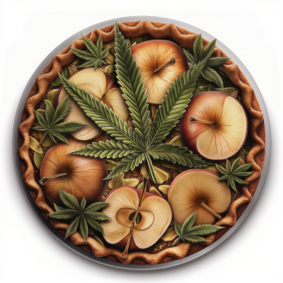 Weed Apple Pie Circle Sticker