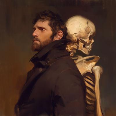 Victorian Man with Skeleton