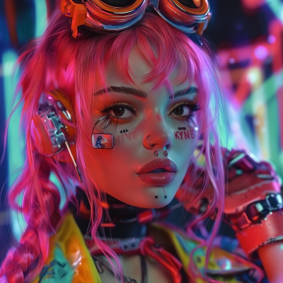Colorful Cyborg Influencer