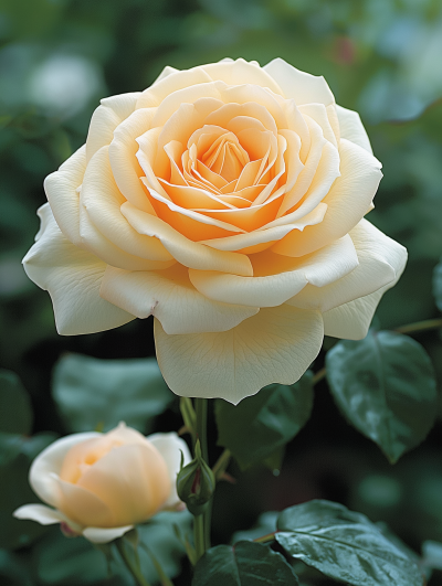 Elegant Ivory Rose Closeup