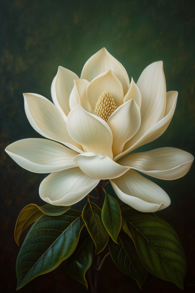Magnolia Flower in Minimalist Style