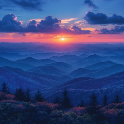 Blue Ridge Mountains at Sunset