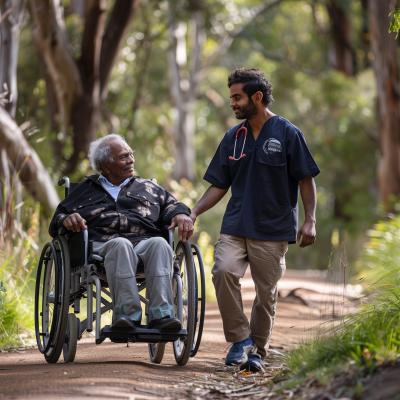 Australian Aboriginal in Wheelchair