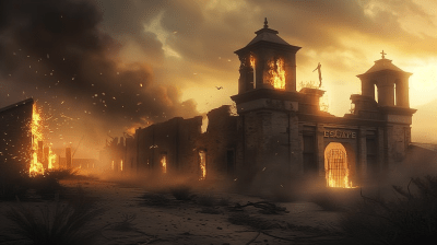 Spanish Prison Destruction at Twilight