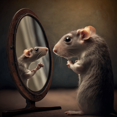 Rat Impersonating in Mirror