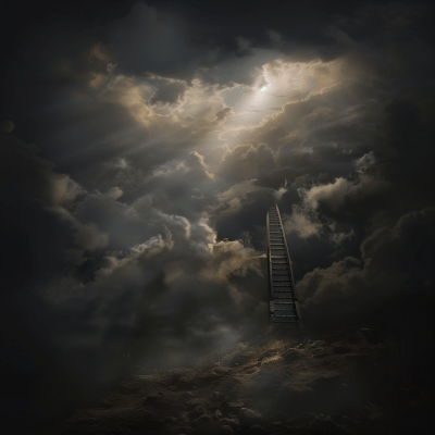 Dramatic Landscape with a Ladder to the Sky