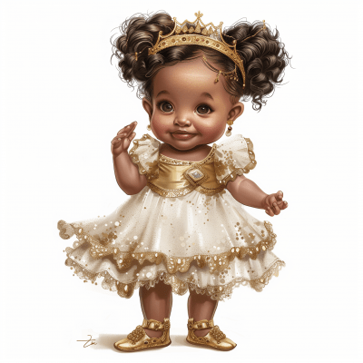 Dainty Newborn African American Baby Girl