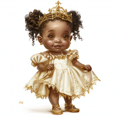 Hyper Realistic Newborn Baby Girl Princess Illustration