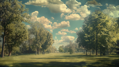 Matte Painting of an Old Movie Park Scene