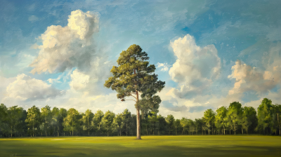 Serene Park Oil Painting