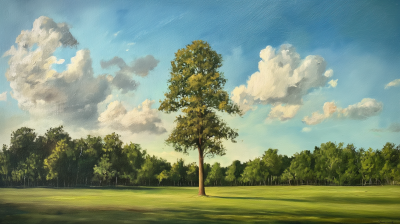 Park in Oil Painting