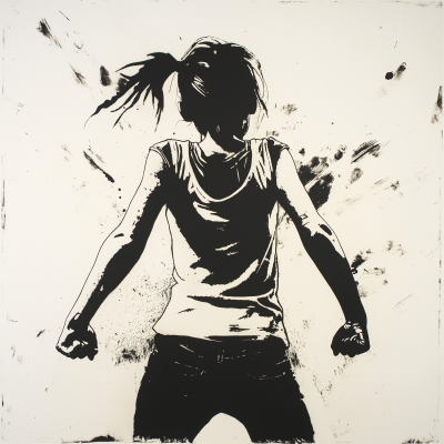 Defiant Teenage Girl Stencil