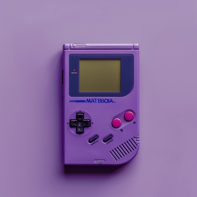 Purple Gameboy Color on Purple Background