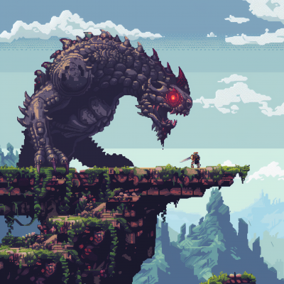 Monster Pixel Art Platform Game