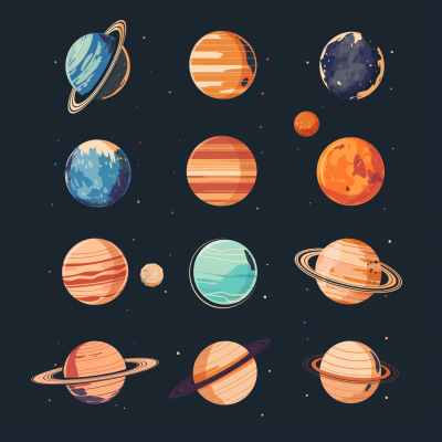 Simple Vector Planets