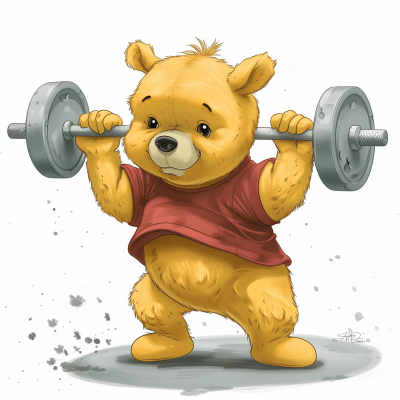 Powerlifting Pooh Bear