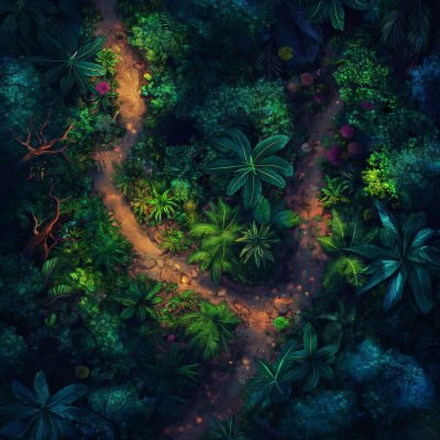 Midnight Jungle Footpath Fantasy Map