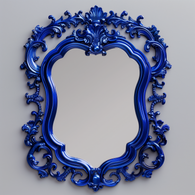 Victorian Style Blue Plastic Mirror