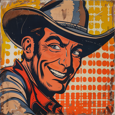 Happy Cowboy in Roy Lichtenstein Style