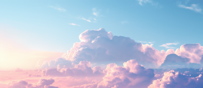 Blue Sky with Light Pink Clouds