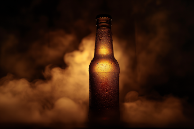 Silhouetted Beer Bottle