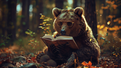 Bear in Forest Reading Book