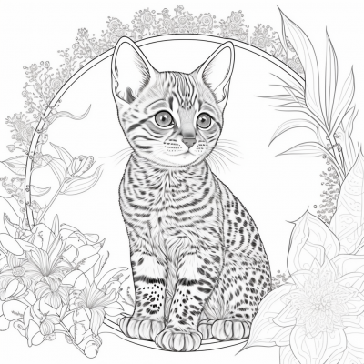 Bengal Kitten Coloring Page