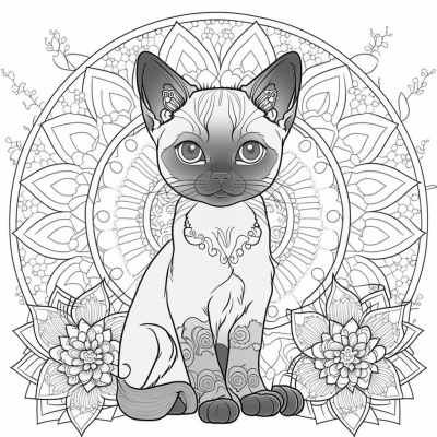 Siamese Kitten Coloring Page