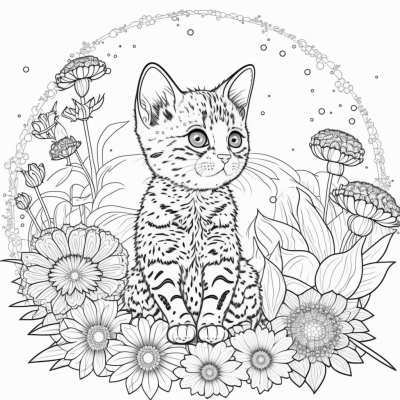 Spotted Kitten Coloring Book