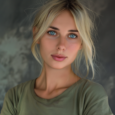 Hyper Realistic Portrait of a Young Blonde Woman