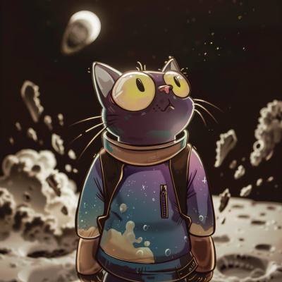 Space Cat Soxx on the Moon