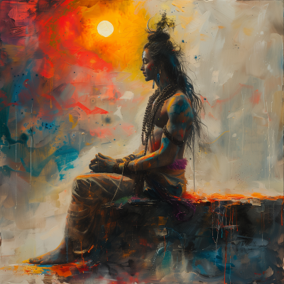Shakti and Shiva Abstract Painting