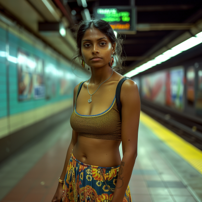 Young Woman in Subway