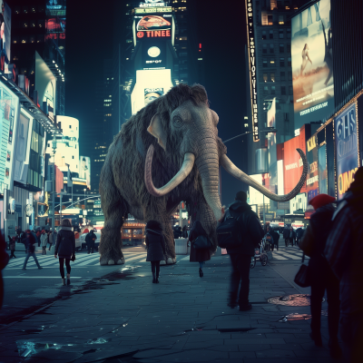 Mammoth in Time Square
