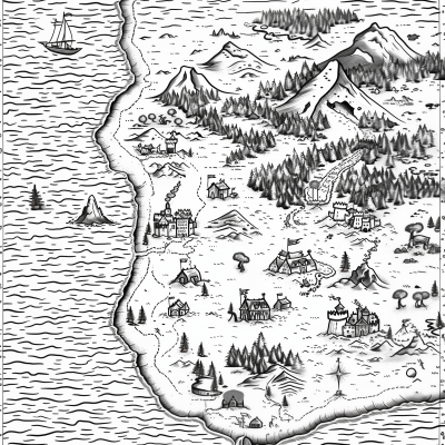Fantasy Coastal Realm Map