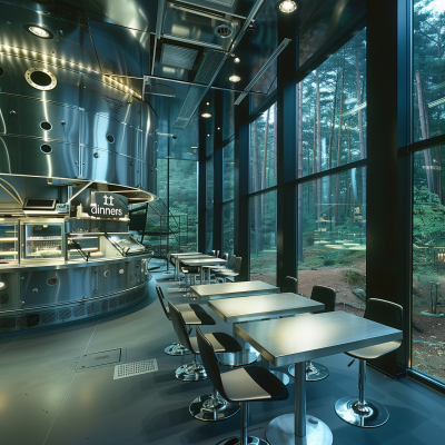Futuristic Fast Food Restaurant Lab